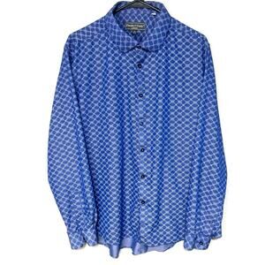 Paisley & Gray Men’s Long Sleeve Collared Blue Dress Shirt XXL 2XL Work Casual